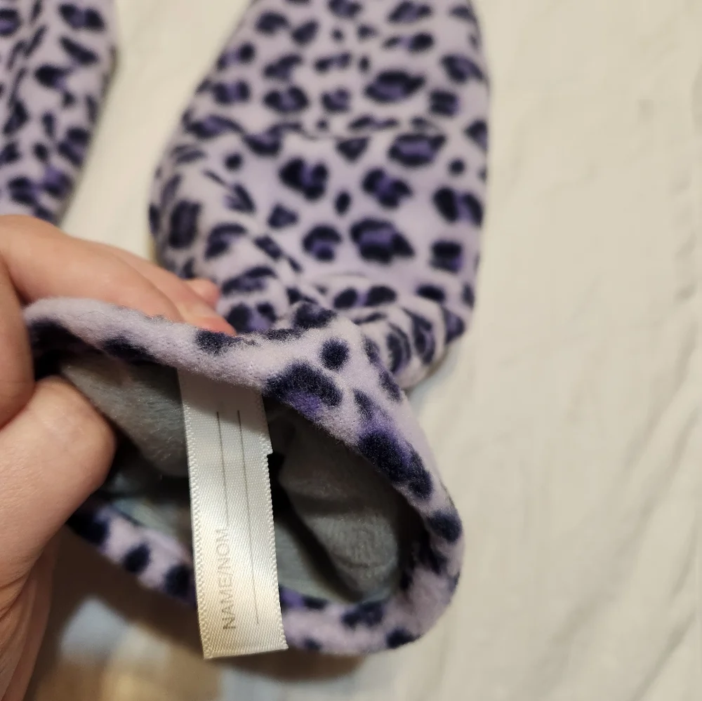 Lands End Purple Leopard Print Mittens Size Large